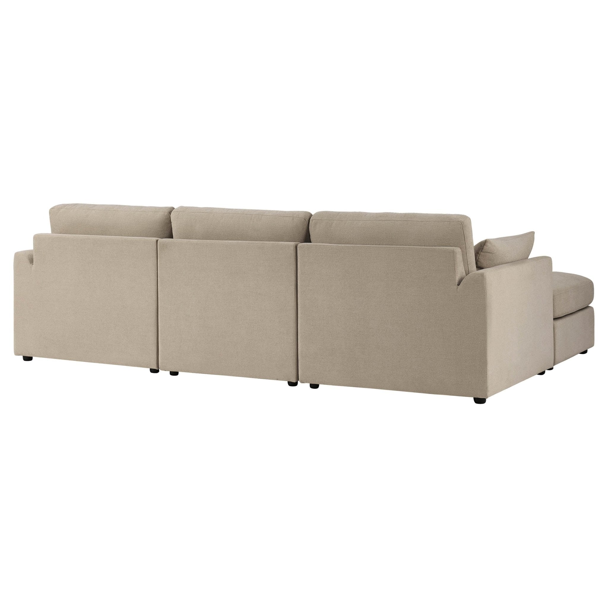 Dusklia - Miami Left Hand Chaise Sofa - Chenille Oatmeal