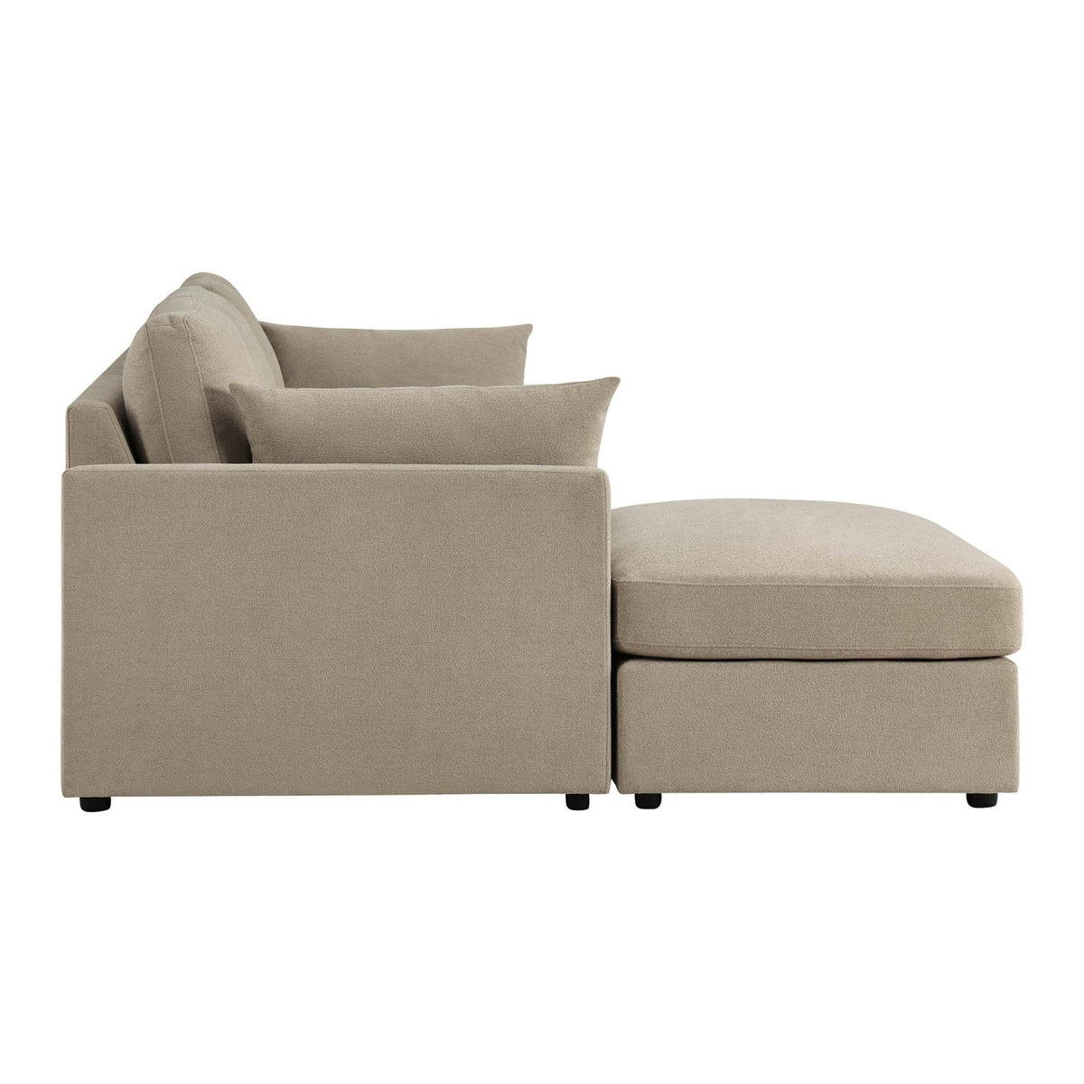 Dusklia - Miami Left Hand Chaise Sofa - Chenille Oatmeal
