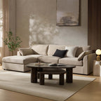 Dusklia - Miami Left Hand Chaise Sofa - Chenille Oatmeal
