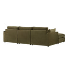 Dusklia - Miami Left Hand Chaise Sofa - Chenille Olive