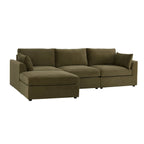 Dusklia - Miami Left Hand Chaise Sofa - Chenille Olive