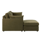 Dusklia - Miami Left Hand Chaise Sofa - Chenille Olive