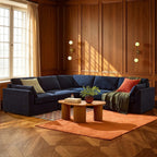 Dusklia - Miami Left Hand Corner Sofa - Chenille Navy