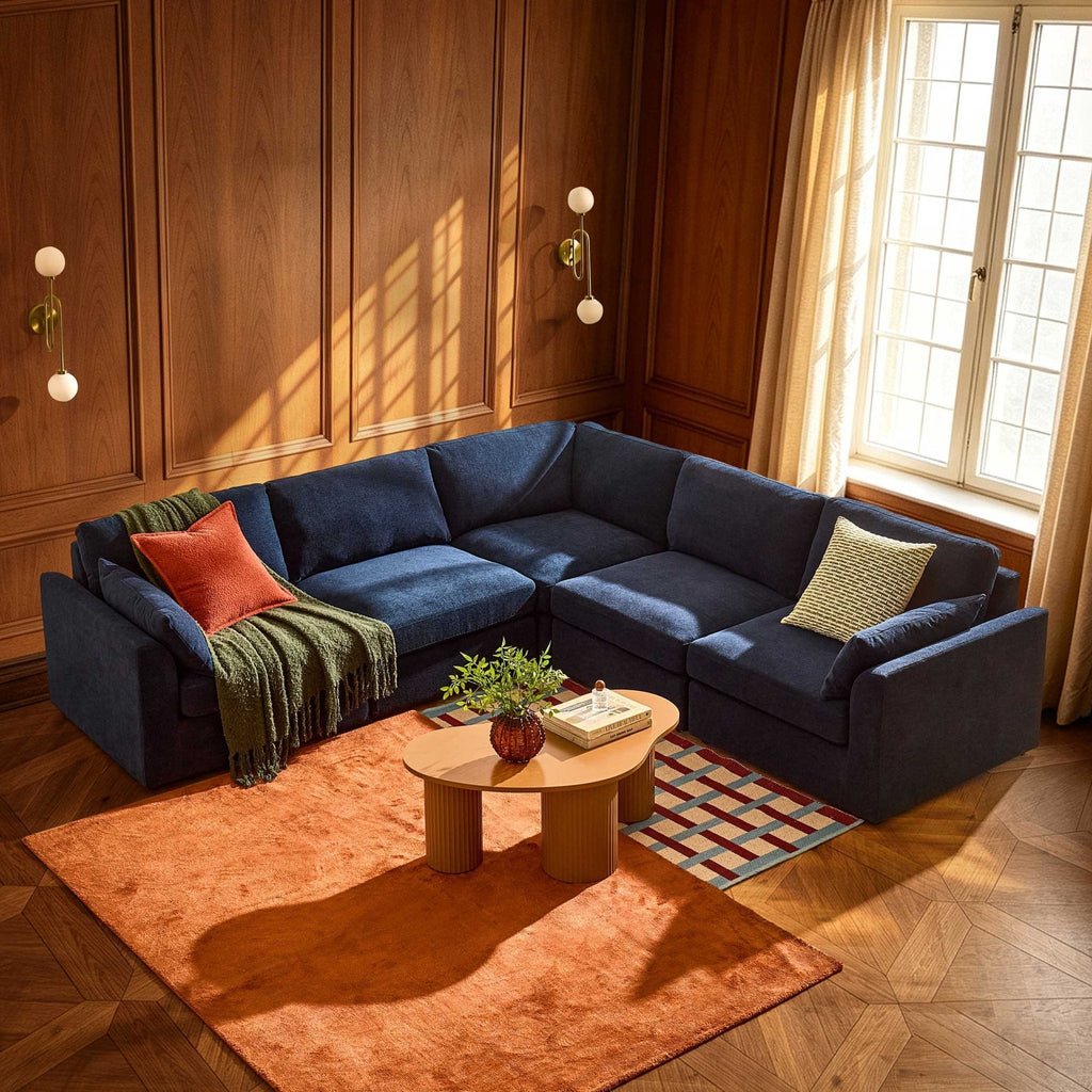 Dusklia - Miami Left Hand Corner Sofa - Chenille Navy