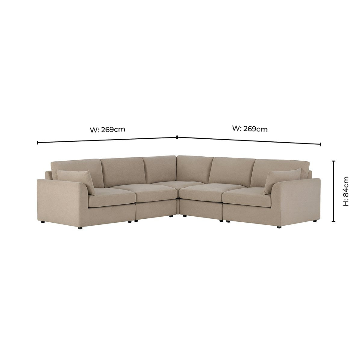 Dusklia - Miami Left Hand Corner Sofa - Chenille Oatmeal