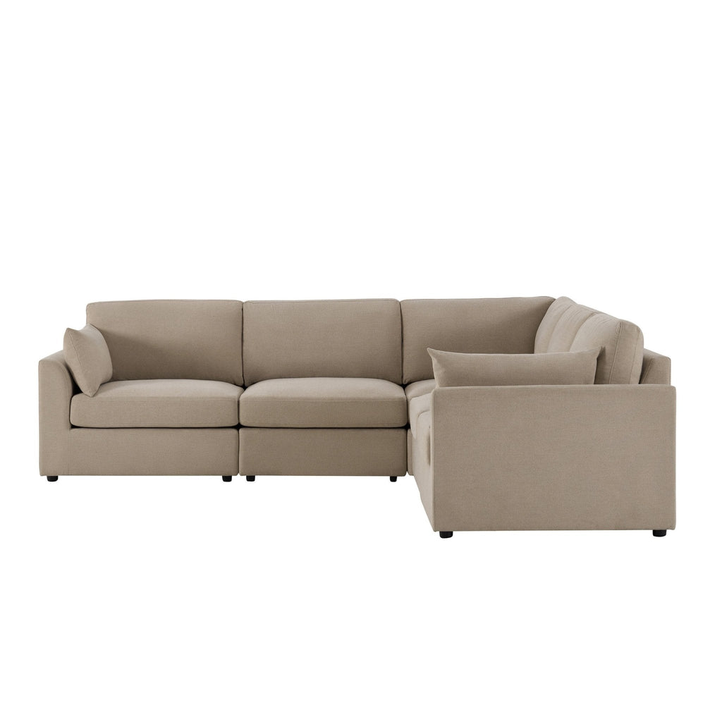 Dusklia - Miami Left Hand Corner Sofa - Chenille Oatmeal