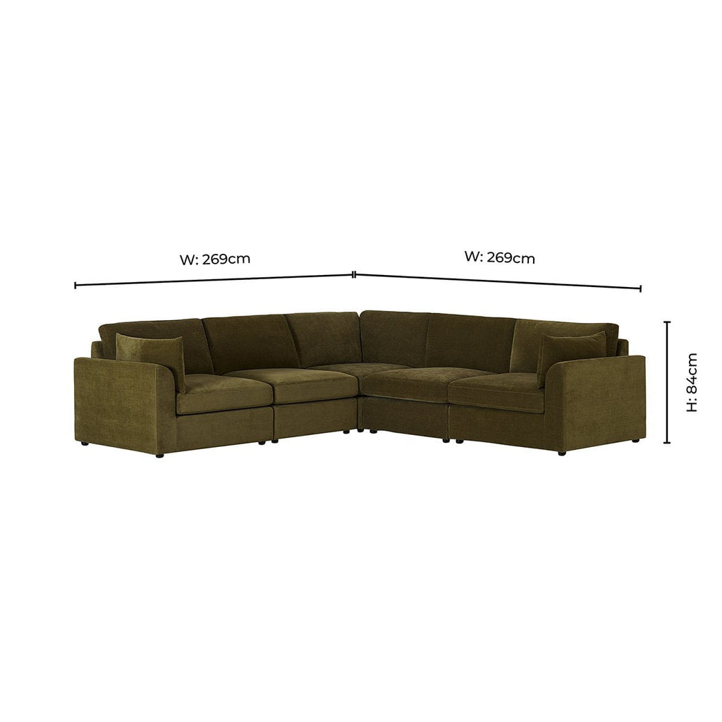 Dusklia - Miami Left Hand Corner Sofa - Chenille Olive