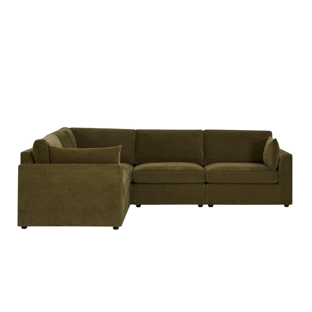 Dusklia - Miami Left Hand Corner Sofa - Chenille Olive