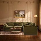 Dusklia - Miami Left Hand Corner Sofa - Chenille Olive