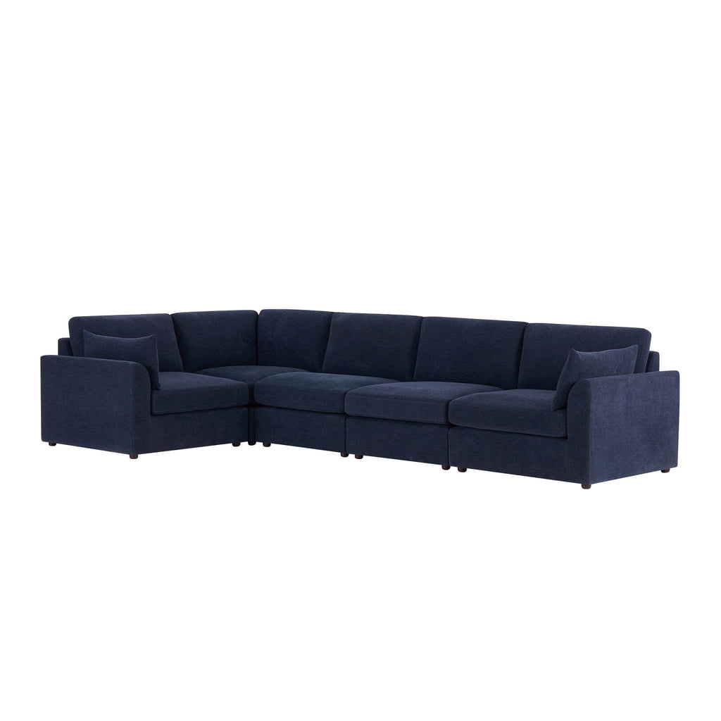 Dusklia - Miami Left Hand Large L-Shape Sofa - Chenille Navy