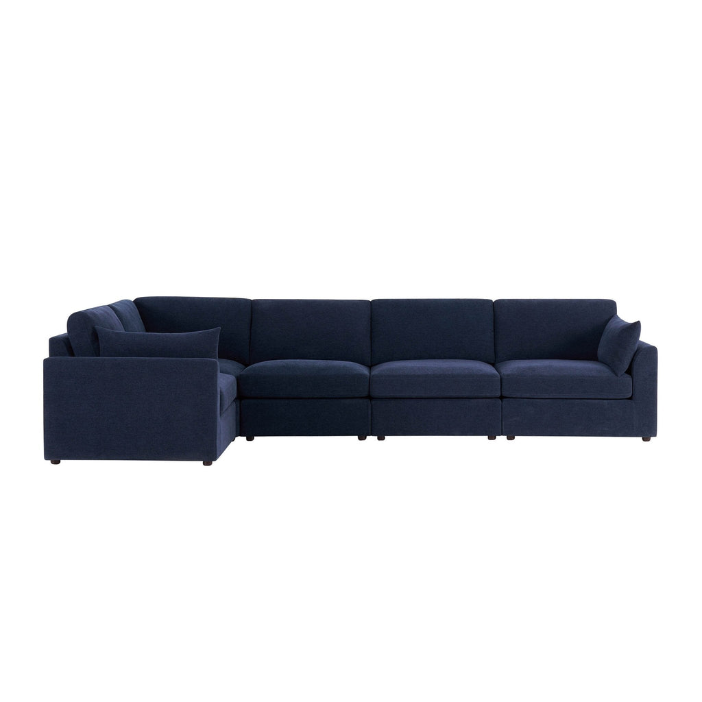 Dusklia - Miami Left Hand Large L-Shape Sofa - Chenille Navy