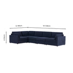 Dusklia - Miami Left Hand Large L-Shape Sofa - Chenille Navy