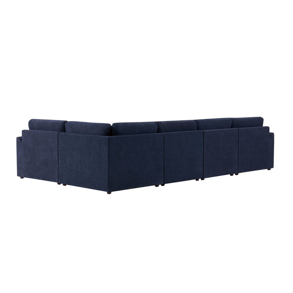 Dusklia - Miami Left Hand Large L-Shape Sofa - Chenille Navy