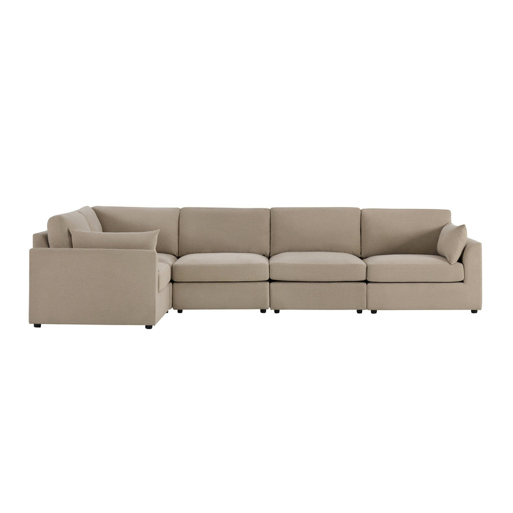 Dusklia - Miami Left Hand Large L-Shape Sofa - Chenille Oatmeal