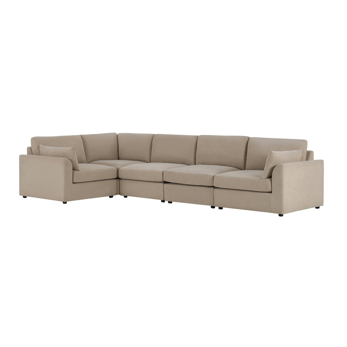 Dusklia - Miami Left Hand Large L-Shape Sofa - Chenille Oatmeal