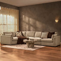 Dusklia - Miami Left Hand Large L-Shape Sofa - Chenille Oatmeal