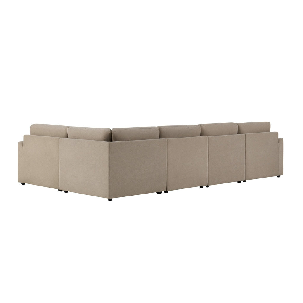 Dusklia - Miami Left Hand Large L-Shape Sofa - Chenille Oatmeal