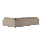Dusklia - Miami Left Hand Large L-Shape Sofa - Chenille Oatmeal