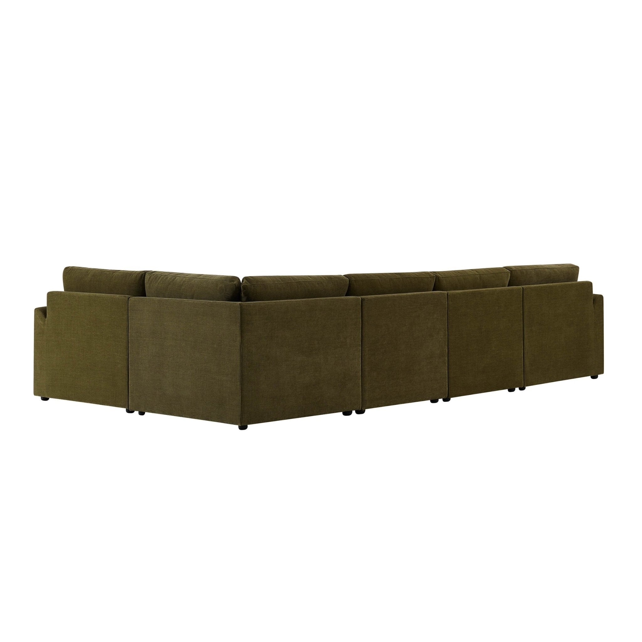 Dusklia - Miami Left Hand Large L-Shape Sofa - Chenille Olive