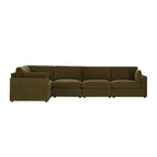 Dusklia - Miami Left Hand Large L-Shape Sofa - Chenille Olive
