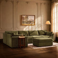 Dusklia - Miami Left Hand Large L-Shape Sofa - Chenille Olive