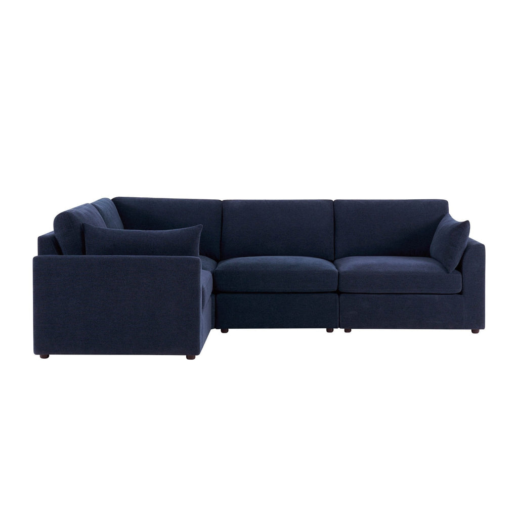 Dusklia - Miami Left Hand Small L-Shape Sofa - Chenille Navy