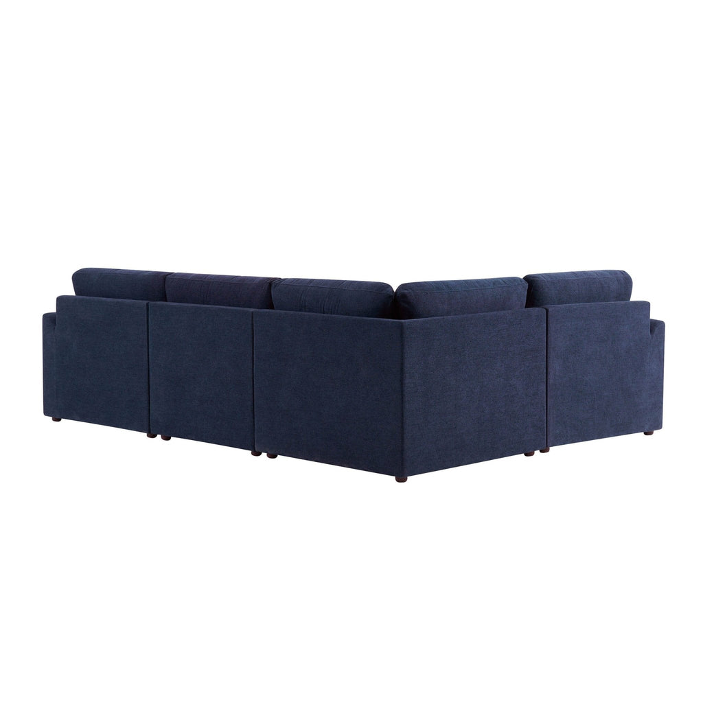 Dusklia - Miami Left Hand Small L-Shape Sofa - Chenille Navy