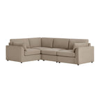 Dusklia - Miami Left Hand Small L-Shape Sofa - Chenille Oatmeal