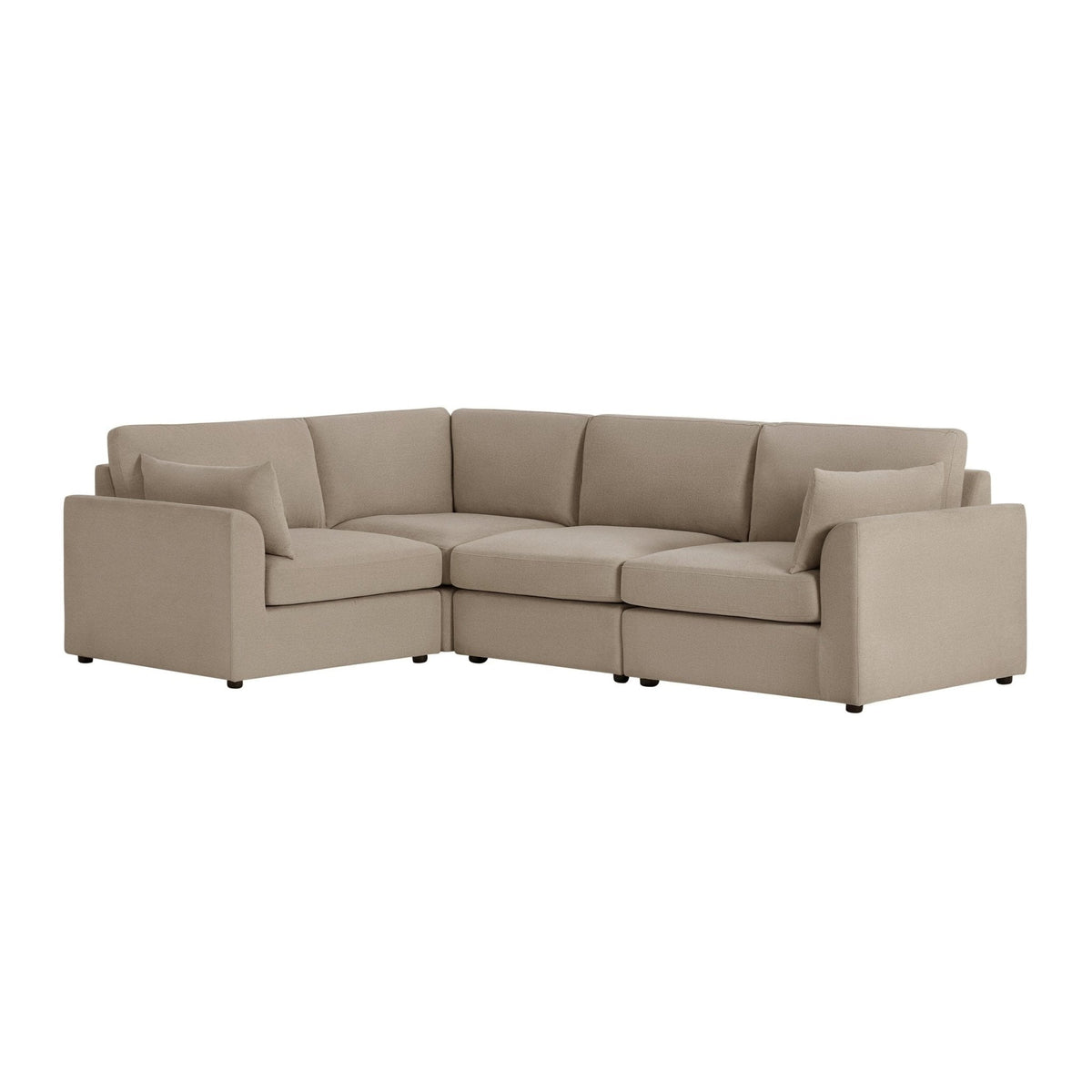 Dusklia - Miami Left Hand Small L-Shape Sofa - Chenille Oatmeal