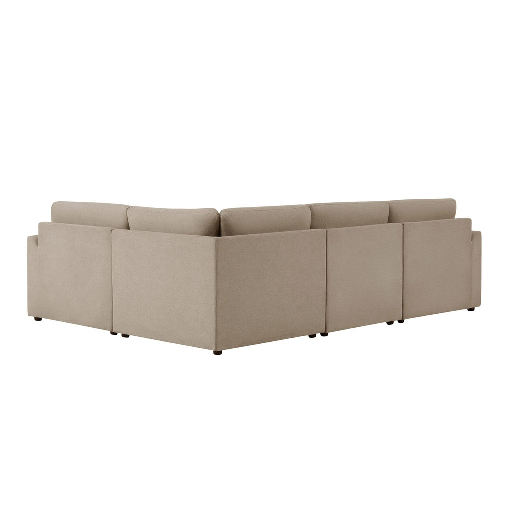 Dusklia - Miami Left Hand Small L-Shape Sofa - Chenille Oatmeal