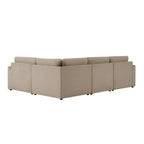 Dusklia - Miami Left Hand Small L-Shape Sofa - Chenille Oatmeal