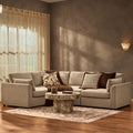 Dusklia - Miami Left Hand Small L-Shape Sofa - Chenille Oatmeal