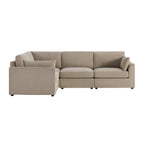 Dusklia - Miami Left Hand Small L-Shape Sofa - Chenille Oatmeal