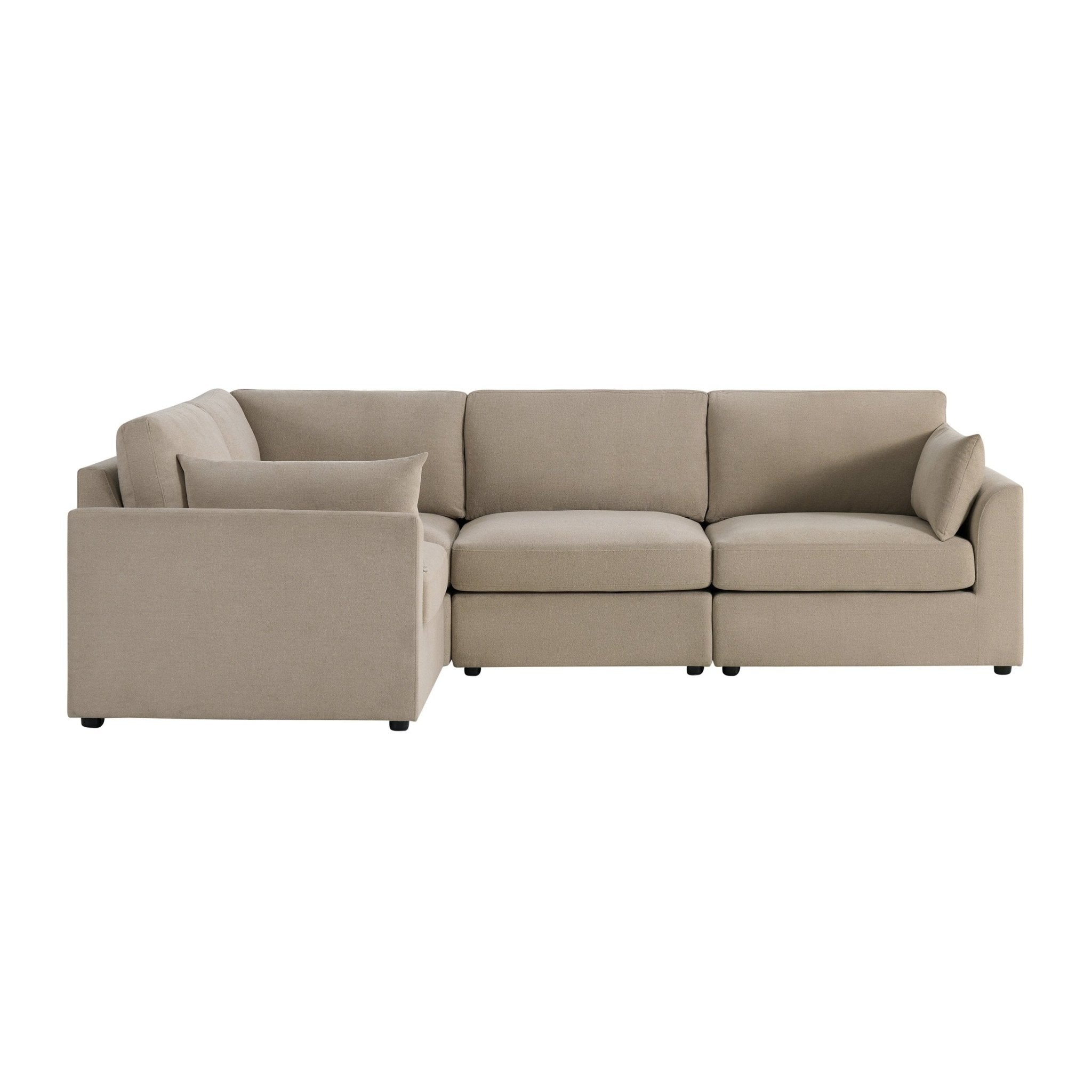 Dusklia - Miami Left Hand Small L-Shape Sofa - Chenille Oatmeal