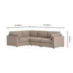 Dusklia - Miami Left Hand Small L-Shape Sofa - Chenille Oatmeal