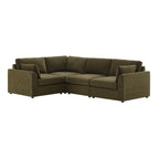 Dusklia - Miami Left Hand Small L-Shape Sofa - Chenille Olive