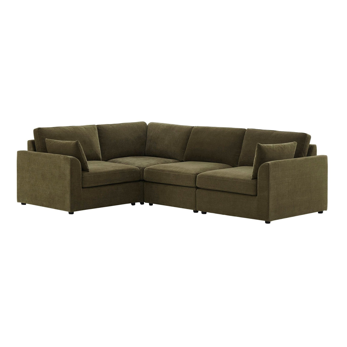 Dusklia - Miami Left Hand Small L-Shape Sofa - Chenille Olive