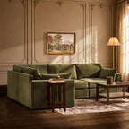 Dusklia - Miami Left Hand Small L-Shape Sofa - Chenille Olive