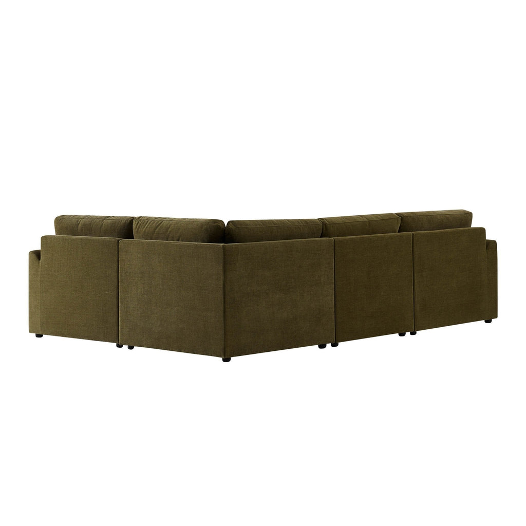Dusklia - Miami Left Hand Small L-Shape Sofa - Chenille Olive