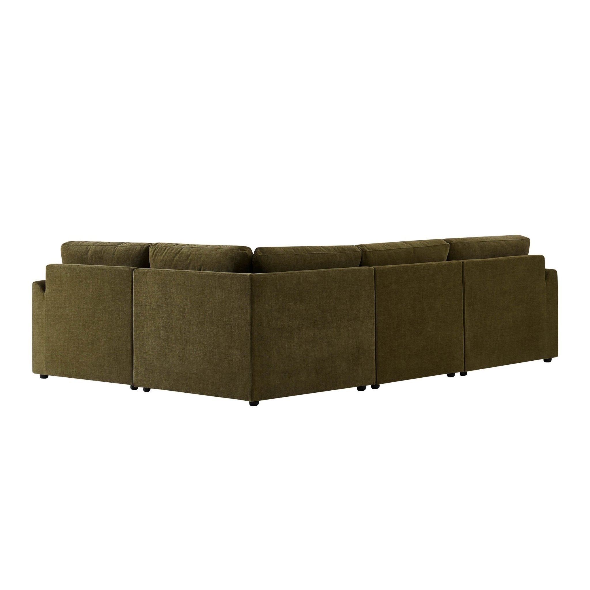 Dusklia - Miami Left Hand Small L-Shape Sofa - Chenille Olive
