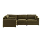Dusklia - Miami Left Hand Small L-Shape Sofa - Chenille Olive