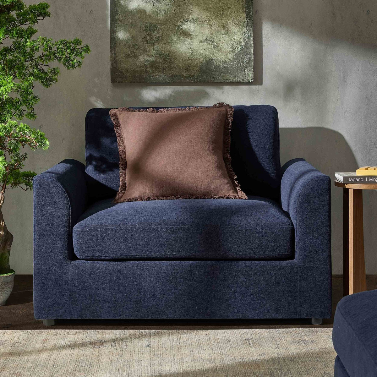 Dusklia - Miami Loveseat - Chenille Navy