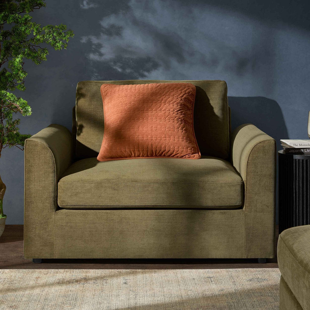 Dusklia - Miami Loveseat - Chenille Olive