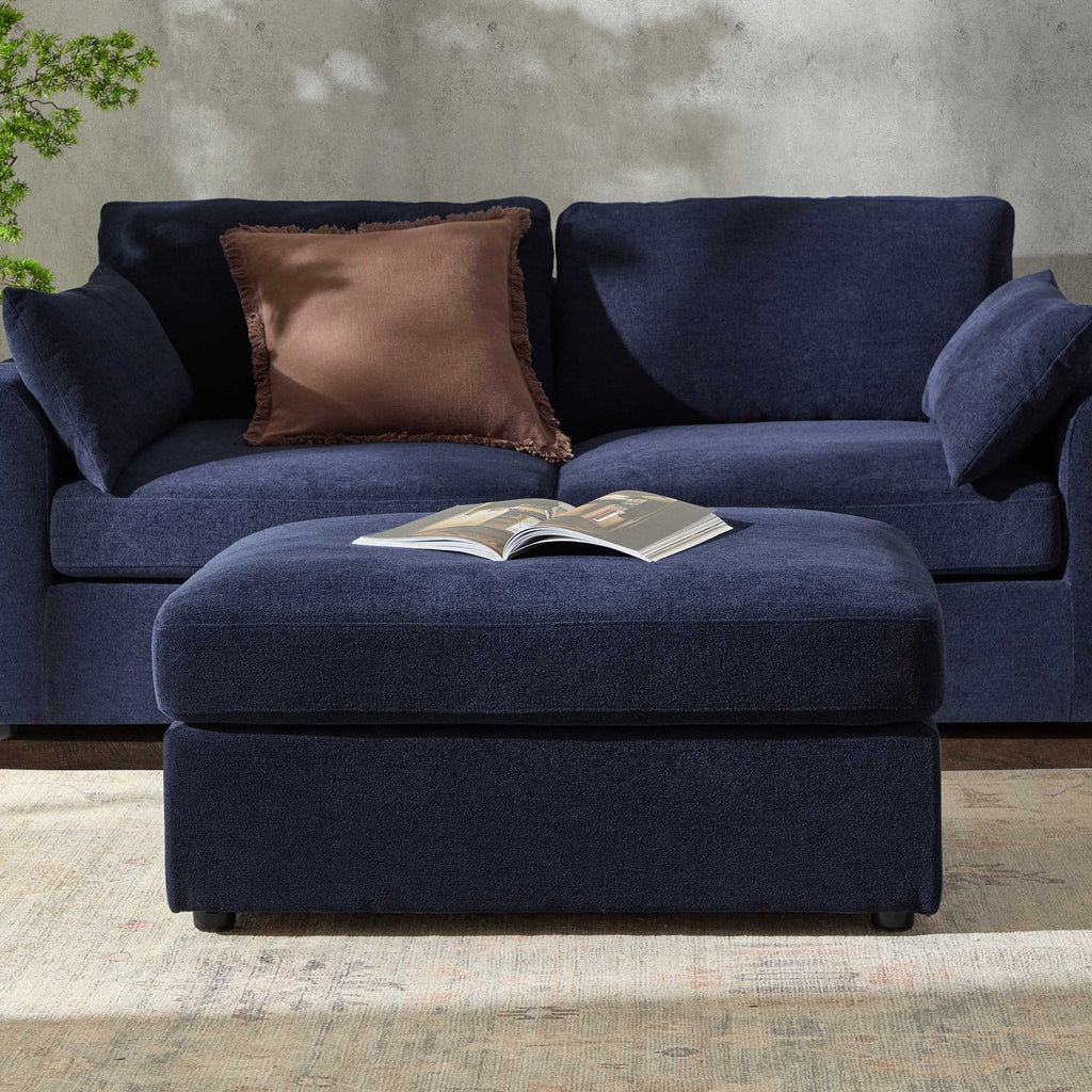 Dusklia - Miami Pouffe - Chenille Navy