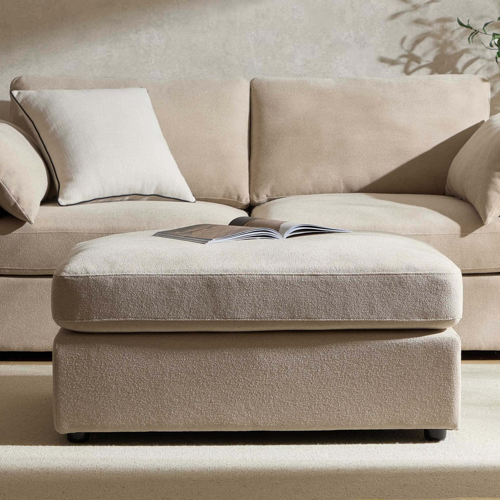 Dusklia - Miami Pouffe - Chenille Oatmeal