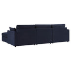 Dusklia - Miami Right Hand Chaise Sofa - Chenille Navy