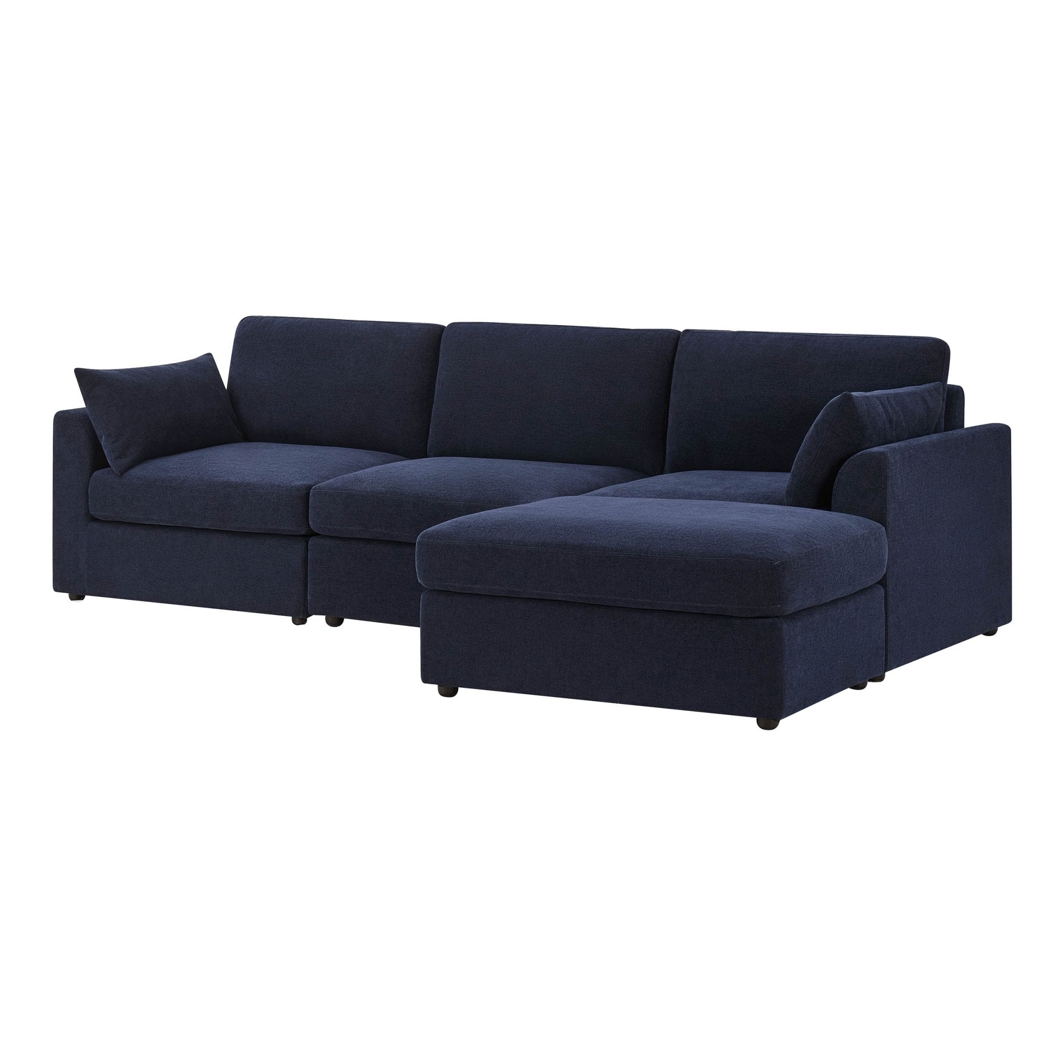 Dusklia - Miami Right Hand Chaise Sofa - Chenille Navy