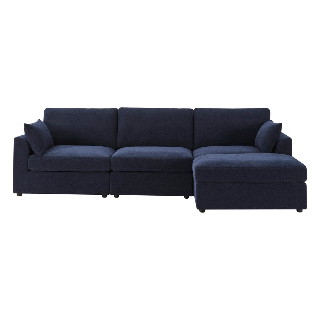 Dusklia - Miami Right Hand Chaise Sofa - Chenille Navy