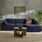 Dusklia - Miami Right Hand Chaise Sofa - Chenille Navy