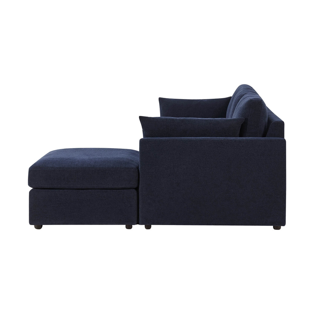 Dusklia - Miami Right Hand Chaise Sofa - Chenille Navy